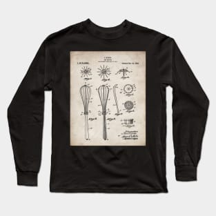 Whisk Patent - Baking Art - Antique Long Sleeve T-Shirt